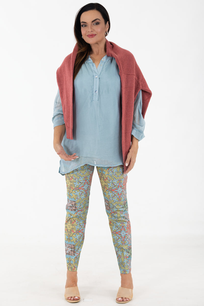 Flat Front 7/8 Pant | Baroque Mosaic