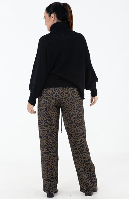 Chunky Roll Collar Jersey | Black