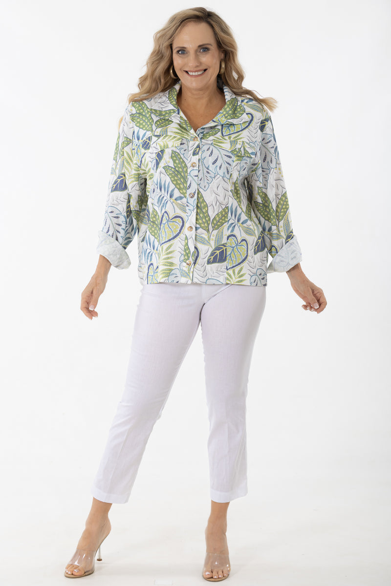 Panel Linen Jacket | Fantasy Fronds