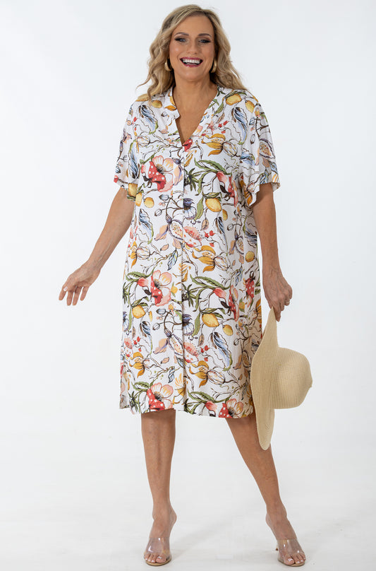 Short Sleeve Placket Midi | Allysium