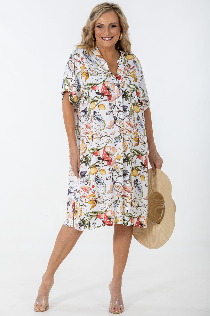 Short Sleeve Placket Midi | Allysium