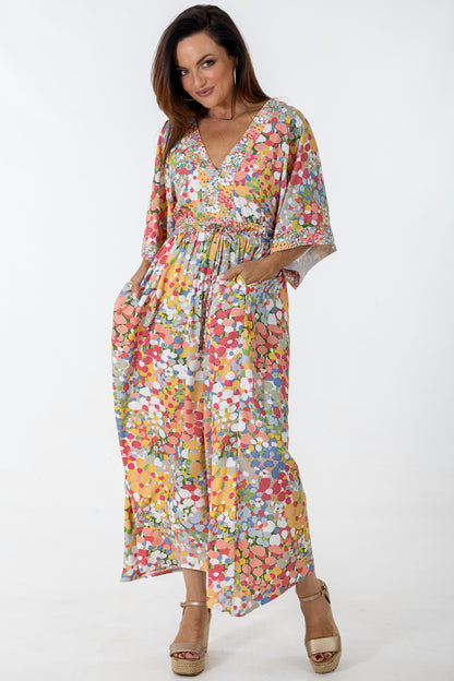 Drawstring Dolman Kimono | Sparkling Blooms