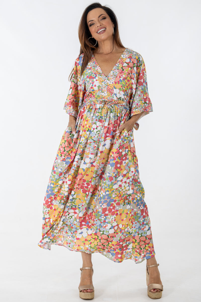 Drawstring Dolman Kimono | Sparkling Blooms