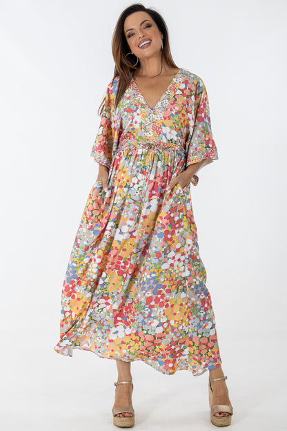 Drawstring Dolman Kimono | Sparkling Blooms