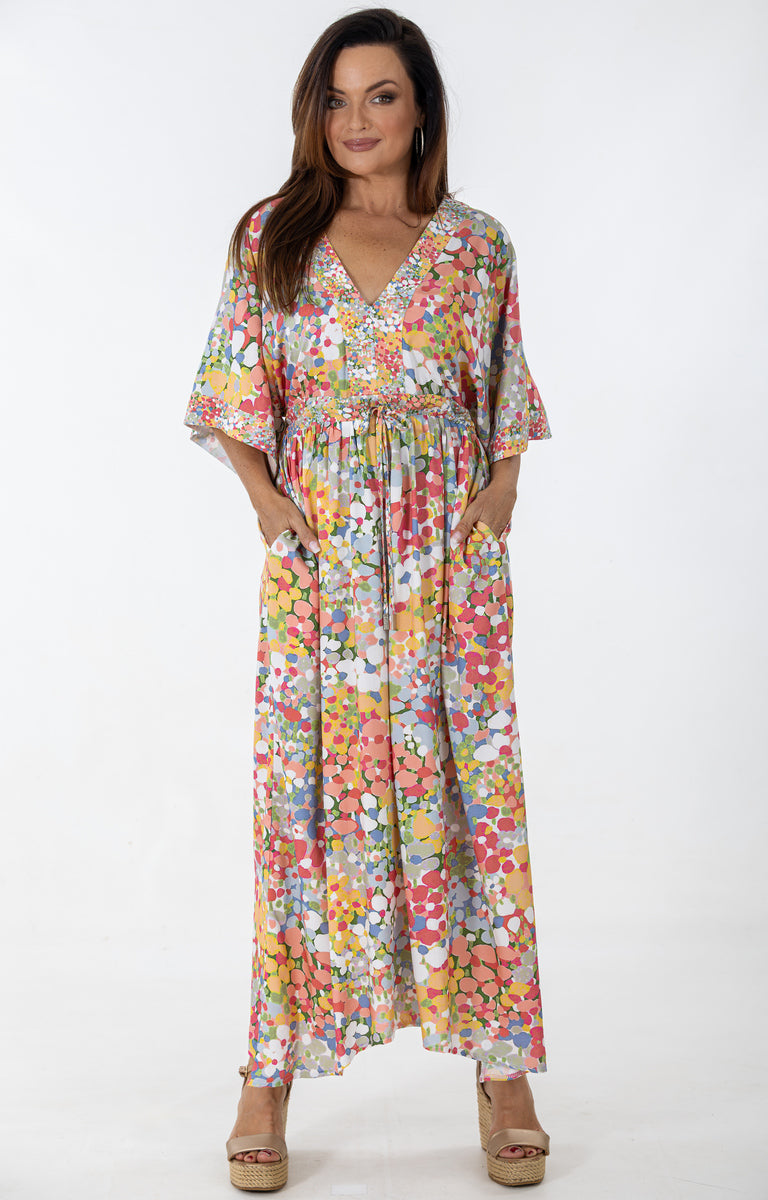 Drawstring Dolman Kimono | Sparkling Blooms