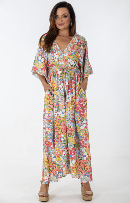 Drawstring Dolman Kimono | Sparkling Blooms