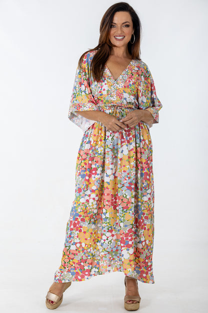 Drawstring Dolman Kimono | Sparkling Blooms