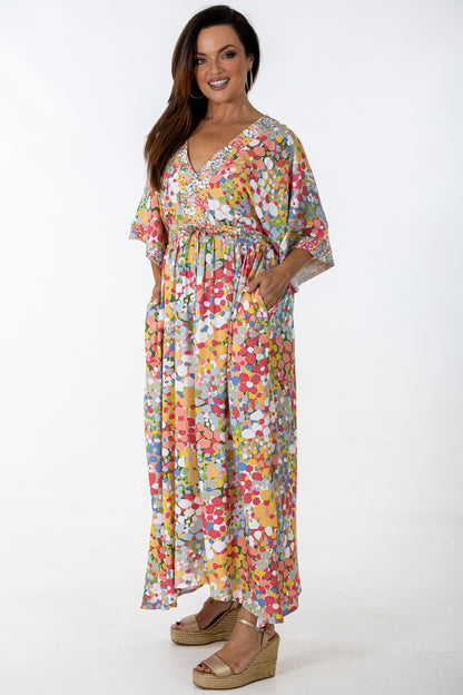 Drawstring Dolman Kimono | Sparkling Blooms