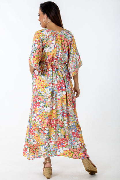 Drawstring Dolman Kimono | Sparkling Blooms