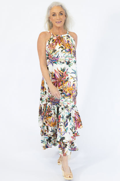 Cutaway Maxi Flounce Dress | Funky Flora