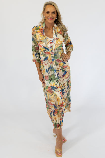 Scrunch Button-Through Maxi Dress & Petti | Jungle Vines