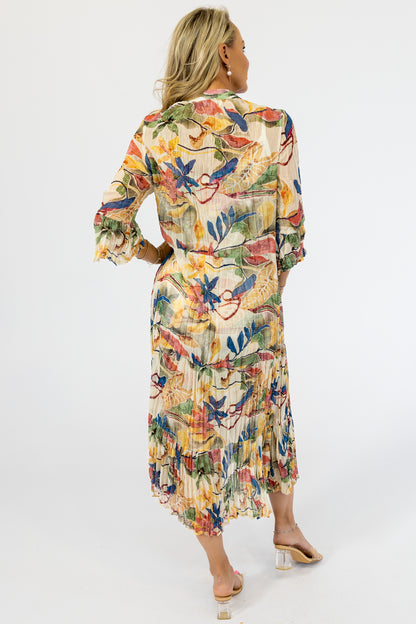 Scrunch Button-Through Maxi Dress & Petti | Jungle Vines