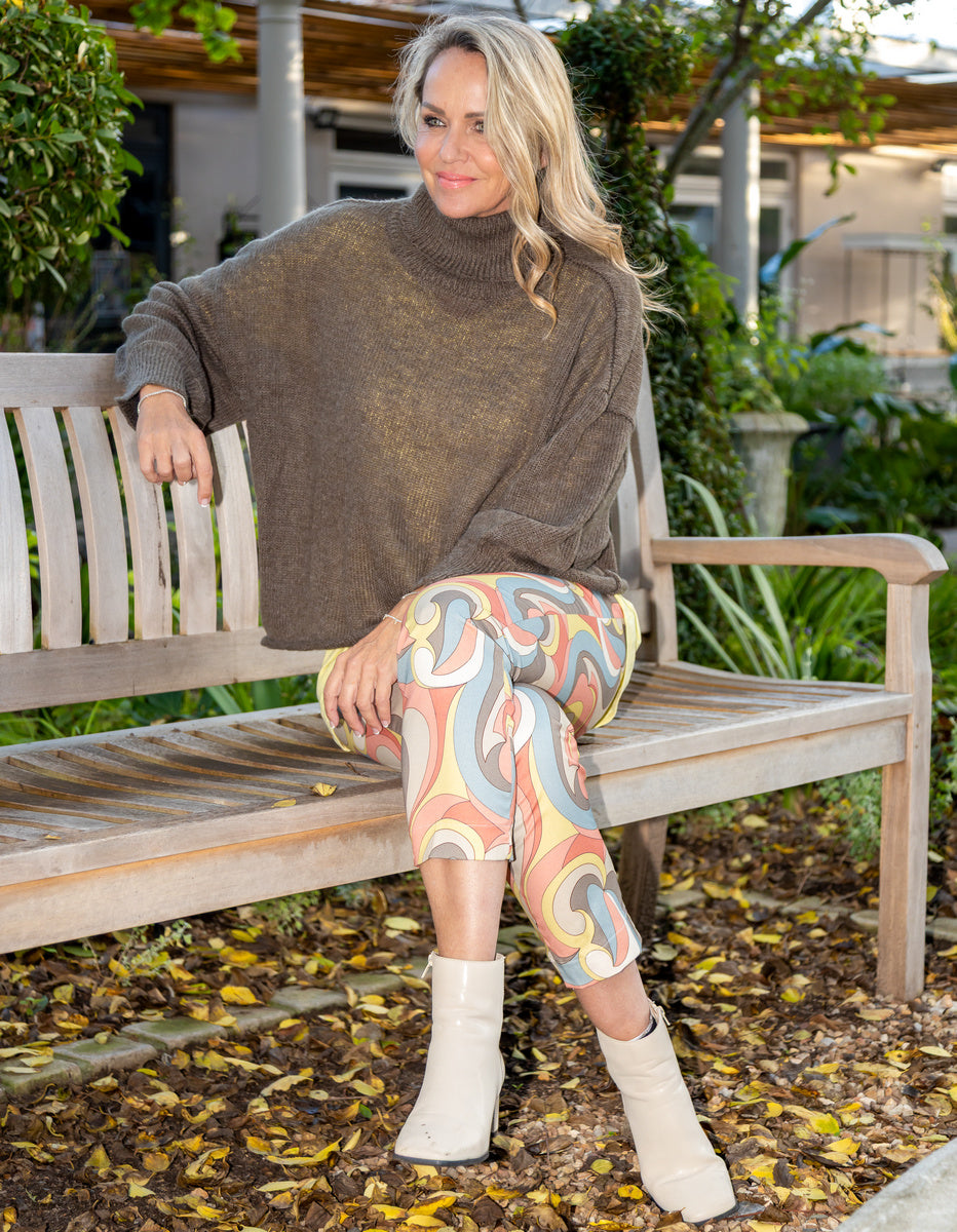 Chunky Roll Collar Jersey | Clay
