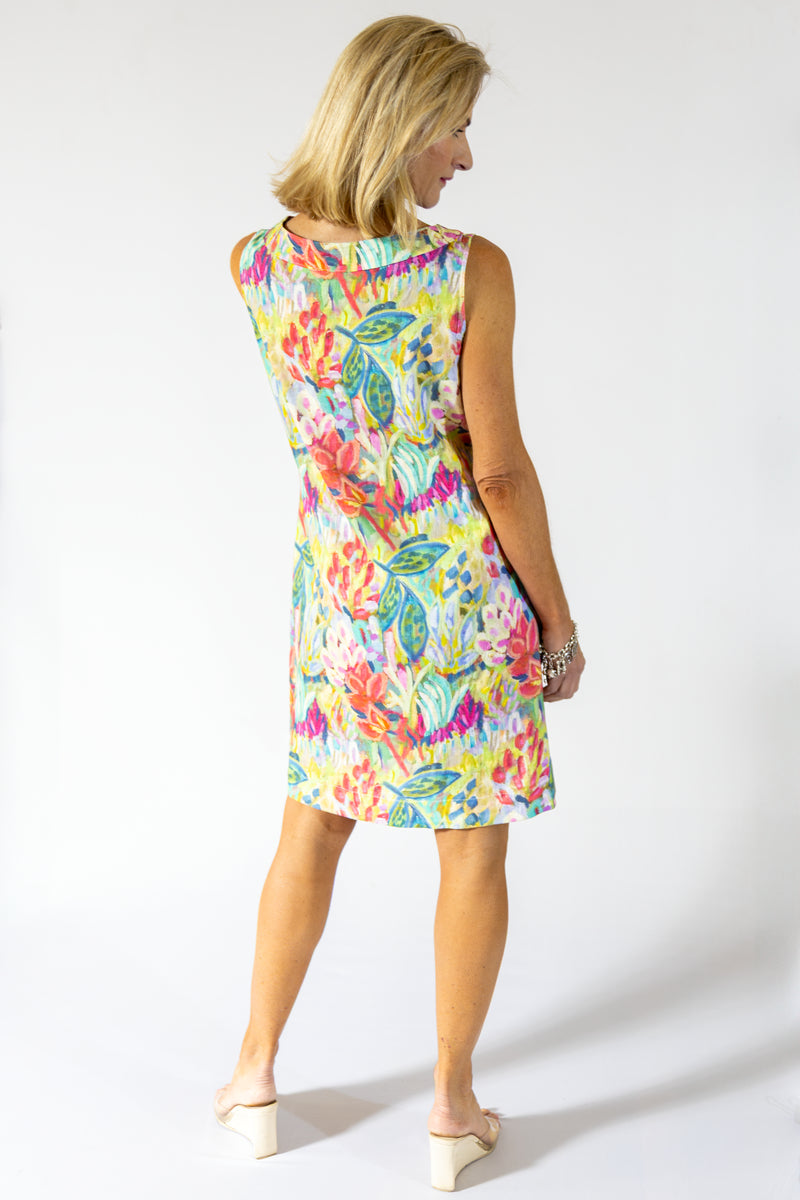 Classic Midi Shift Dress | Vibrant Floral