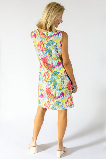 Classic Midi Shift Dress | Vibrant Floral