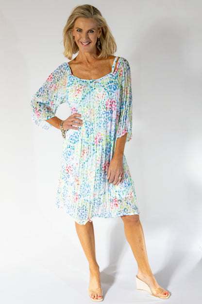 Scrunch Sheer Midi Dress & Petti | Happy Leopard