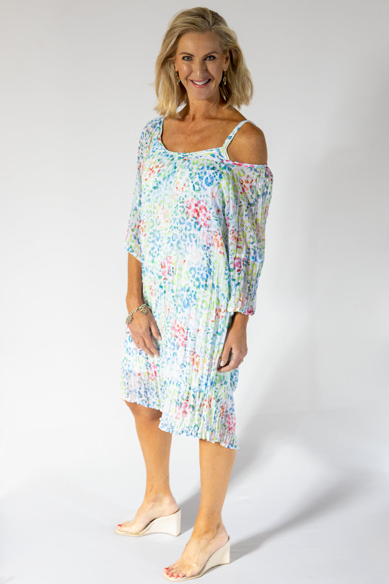 Scrunch Sheer Midi Dress & Petti | Happy Leopard