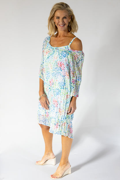 Scrunch Sheer Midi Dress & Petti | Happy Leopard