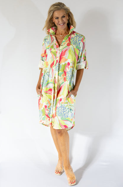 Boyfriend Dress Midi | Flora Fauna