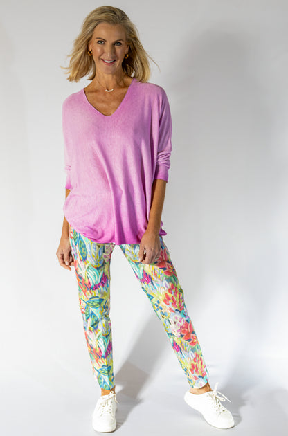 Flat Front 7/8 Pant | Vibrant Floral