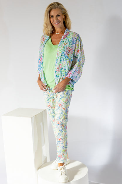 Sheer Dolman Zip Thru Jacket | Happy Leopard