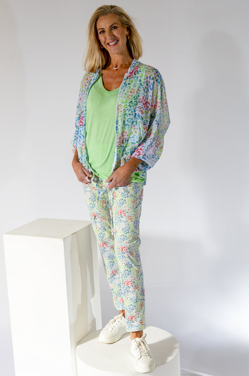 Sheer Dolman Zip Thru Jacket | Happy Leopard