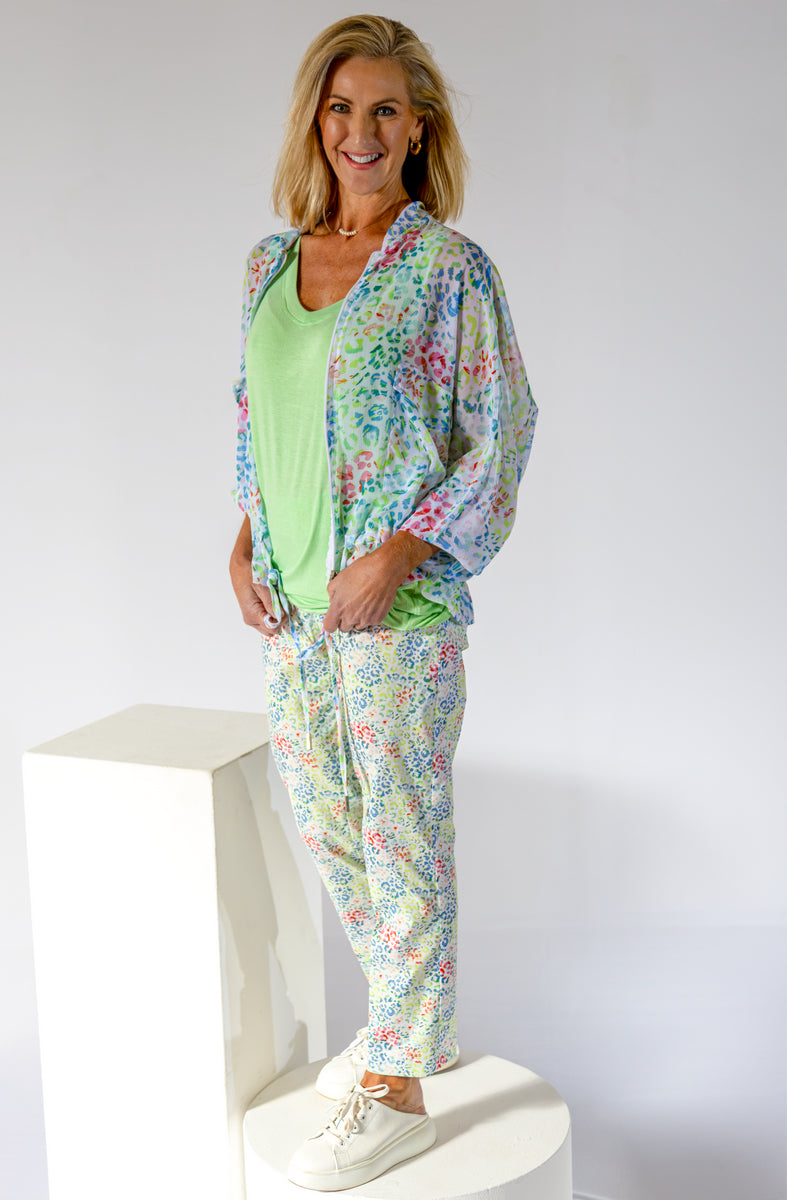 Sheer Dolman Zip Thru Jacket | Happy Leopard