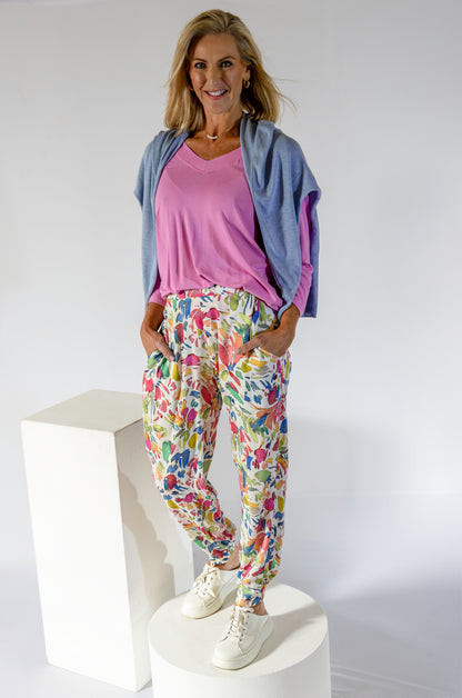 Relaxed Pocket Jogger Pant | Water Floral