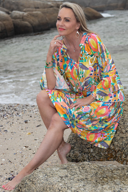 Gauged Neck Midi Dress | Carnival