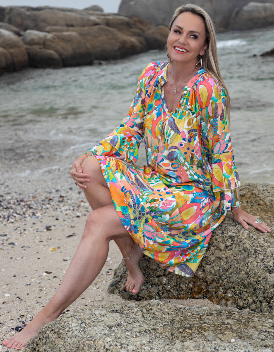Gauged Neck Midi Dress | Carnival