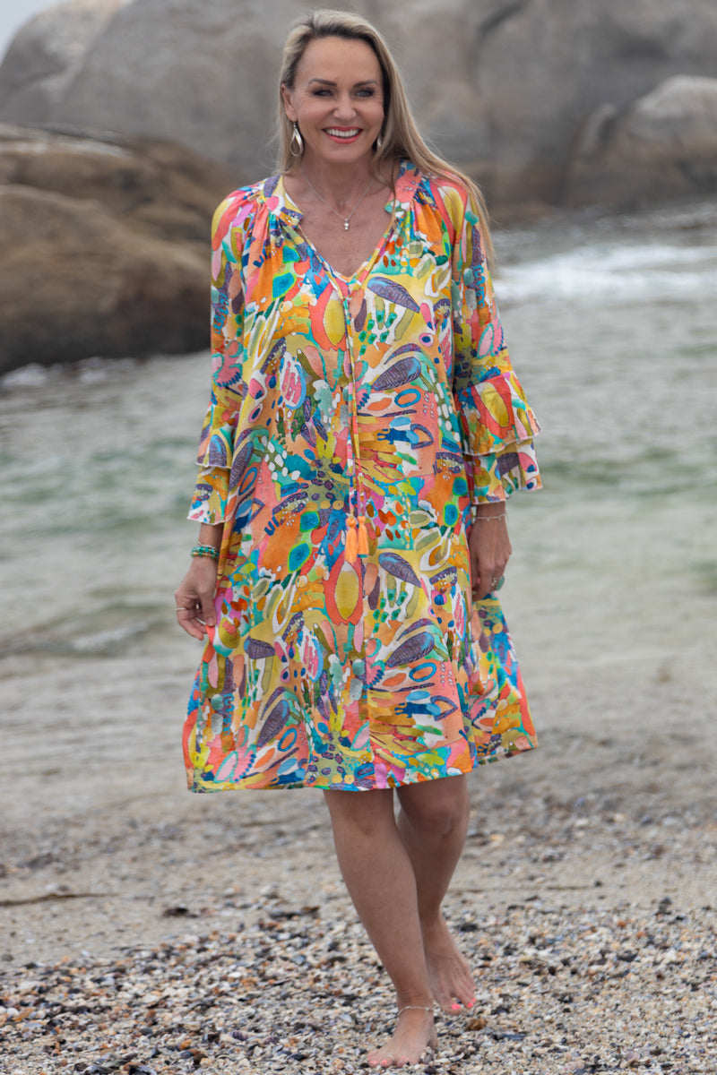 Gauged Neck Midi Dress | Carnival