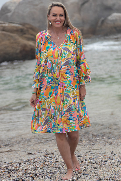 Gauged Neck Midi Dress | Carnival