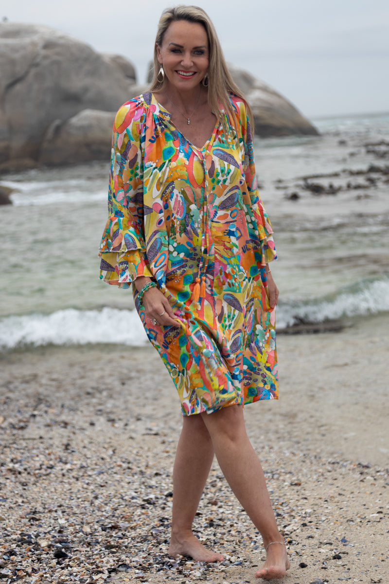 Gauged Neck Midi Dress | Carnival