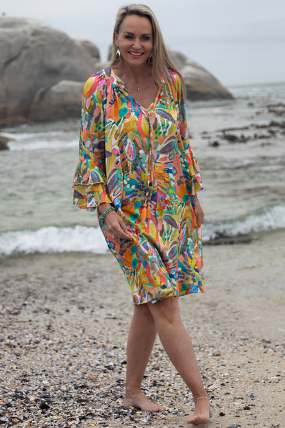 Gauged Neck Midi Dress | Carnival