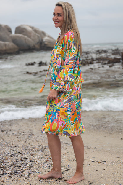 Gauged Neck Midi Dress | Carnival