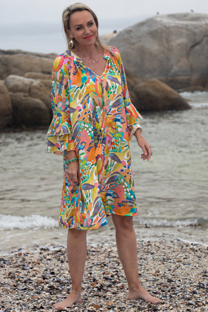 Gauged Neck Midi Dress | Carnival