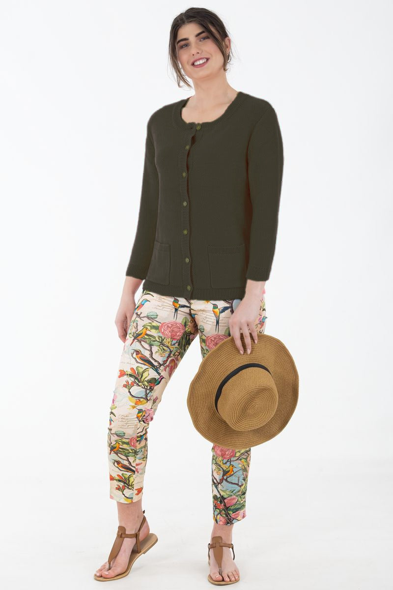 Classic Cotton Cardigan | Seaweed
