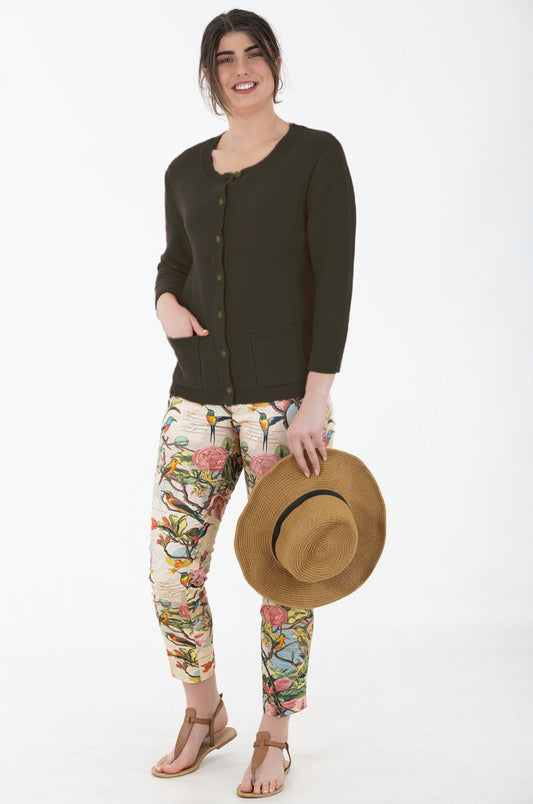 Classic Cotton Cardigan | Seaweed