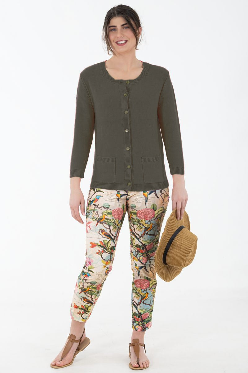 Classic Cotton Cardigan | Seaweed