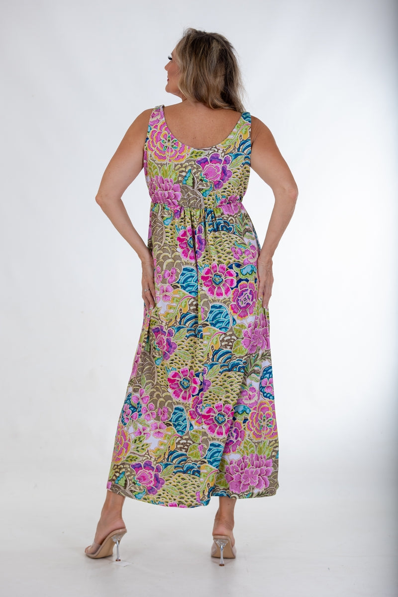 X-Over Bodice Knit Maxi Dress