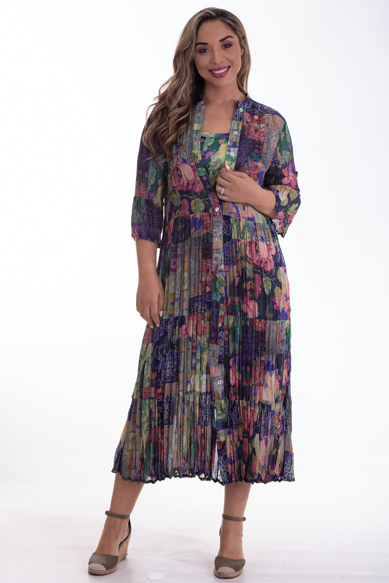 Scrunch Button Thru Maxi Dress | Wanderlust
