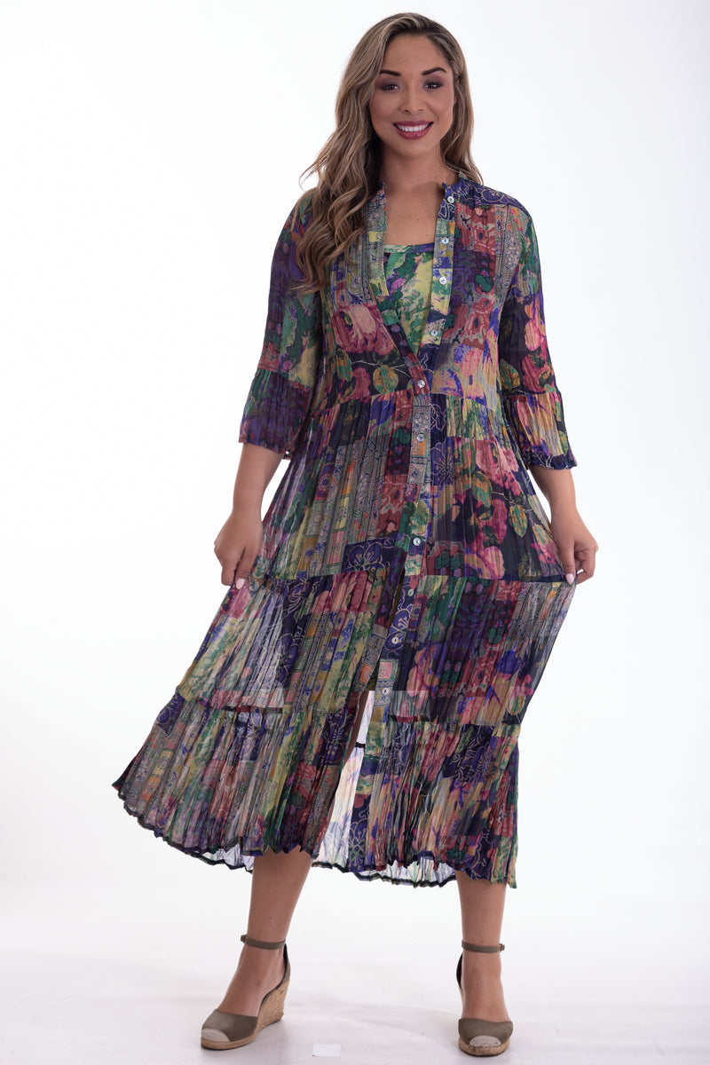 Scrunch Button Thru Maxi Dress | Wanderlust