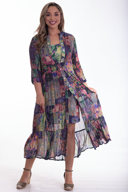 Scrunch Button Thru Maxi Dress | Wanderlust