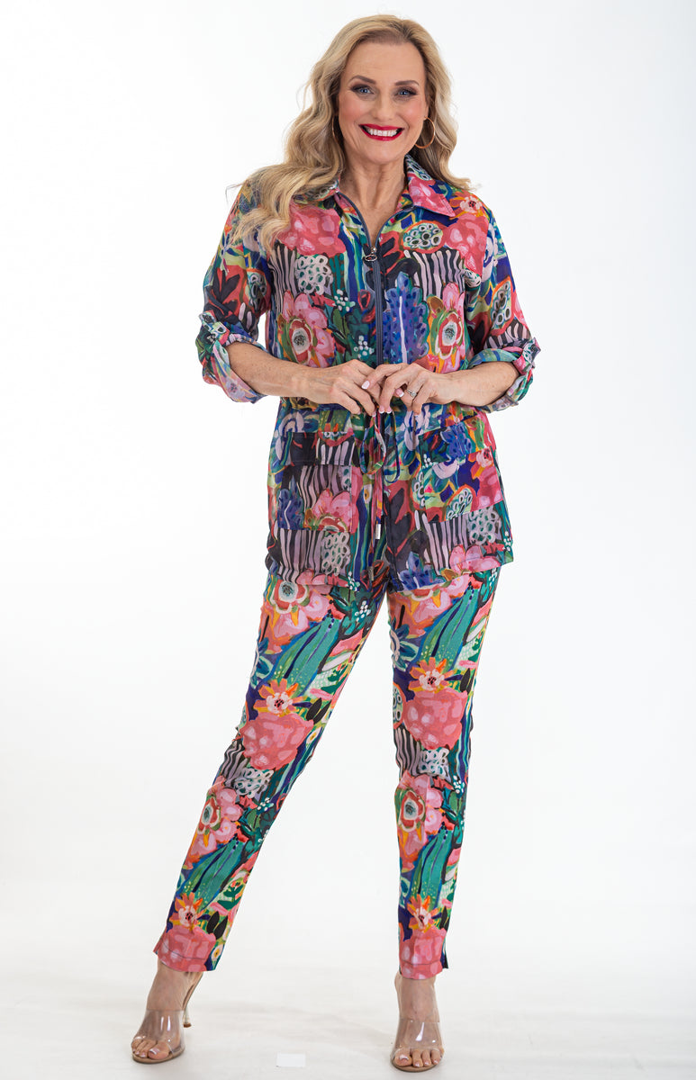 Drawstring Chiffon Jacket | Boho Forest