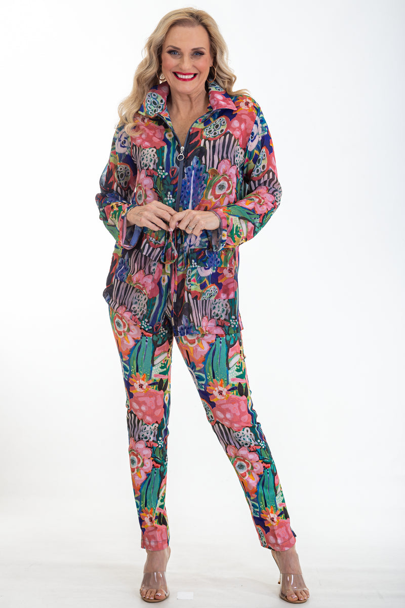 Drawstring Chiffon Jacket | Boho Forest