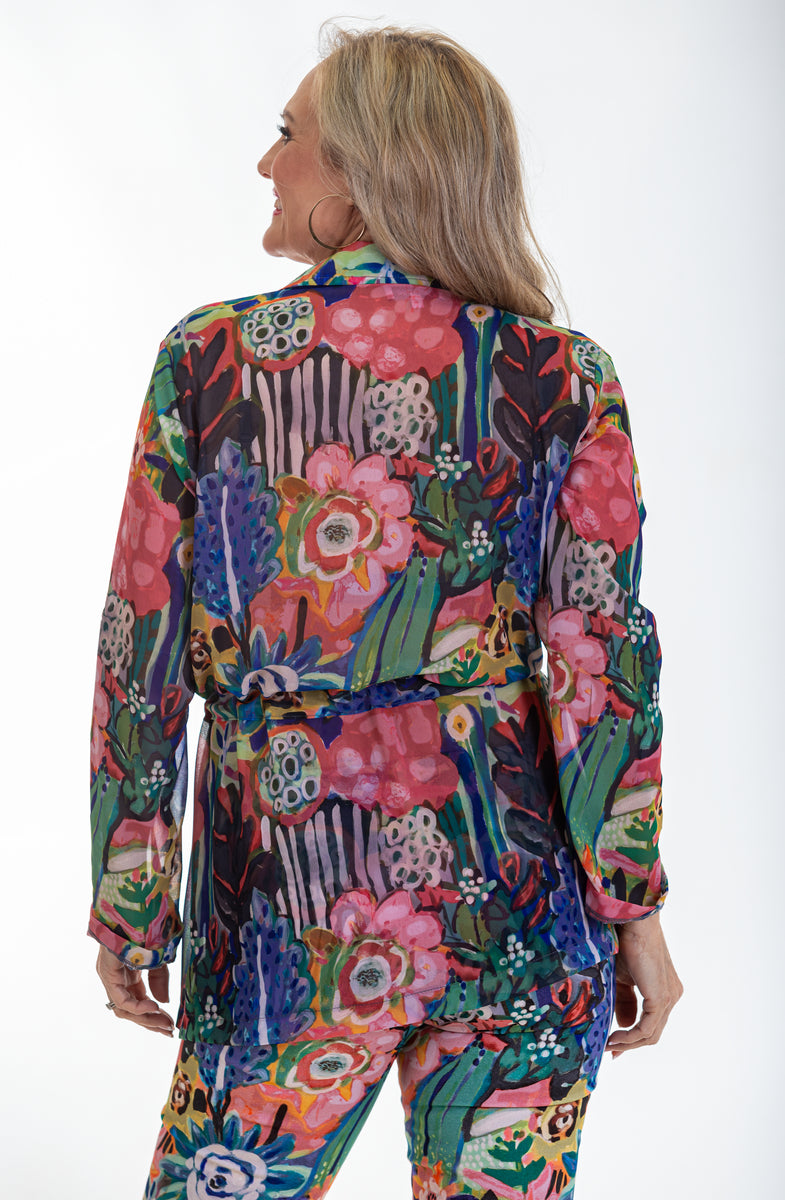 Drawstring Chiffon Jacket | Boho Forest