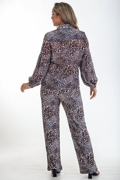 Concealed Front Sheer Blouse | Boho Leopard