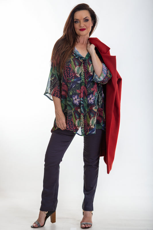 X-Back Sheer Blouse | Enchanted