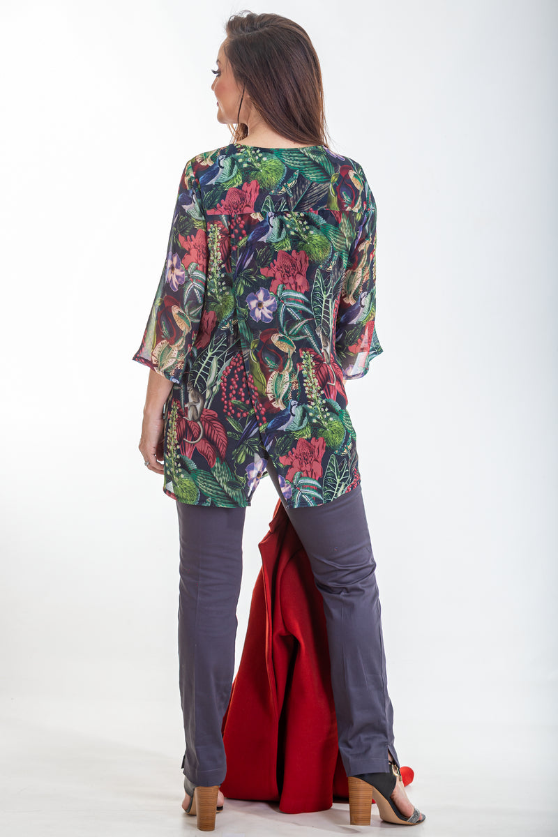 X-Back Sheer Blouse | Enchanted