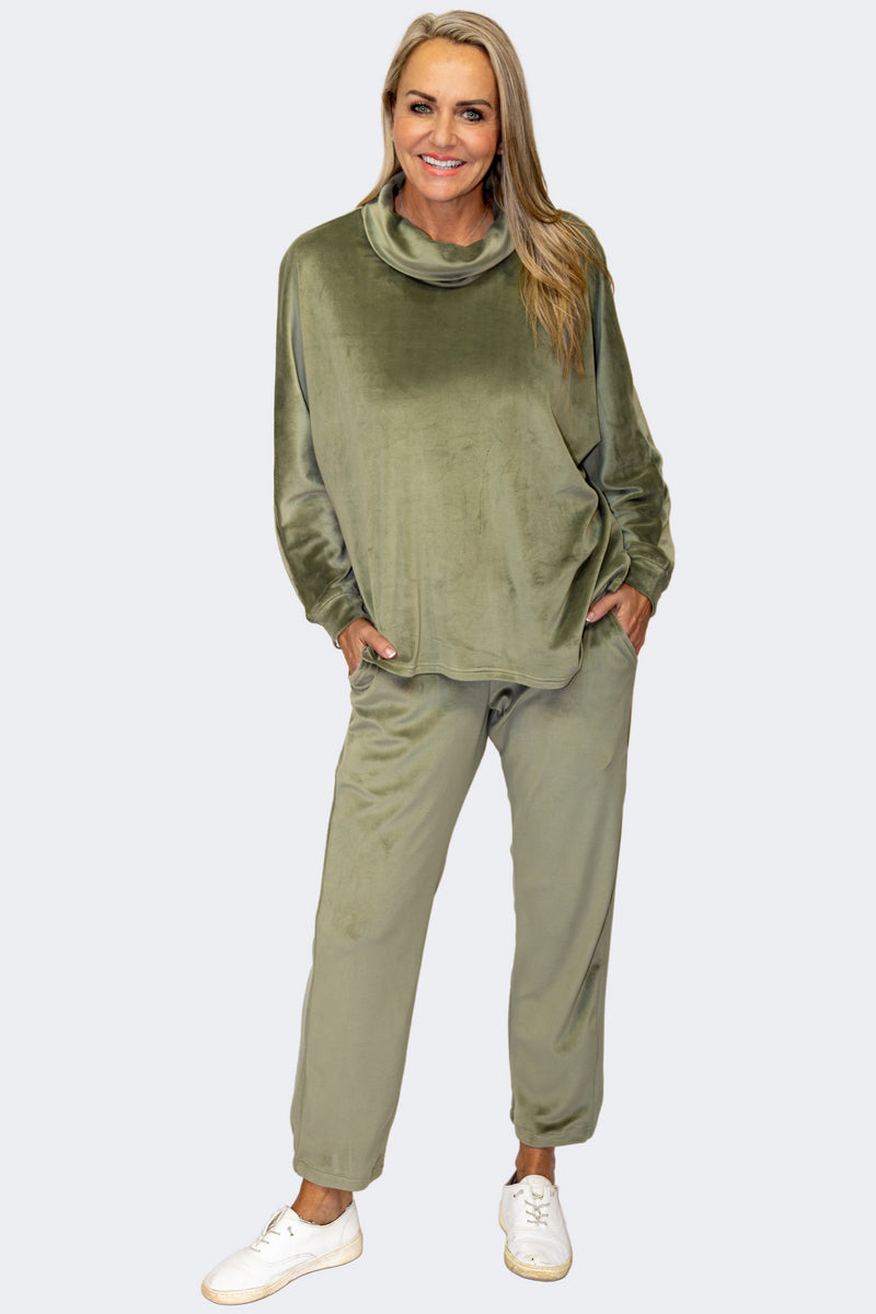 Olive | CloudSoft Suede Knit Lounge Set